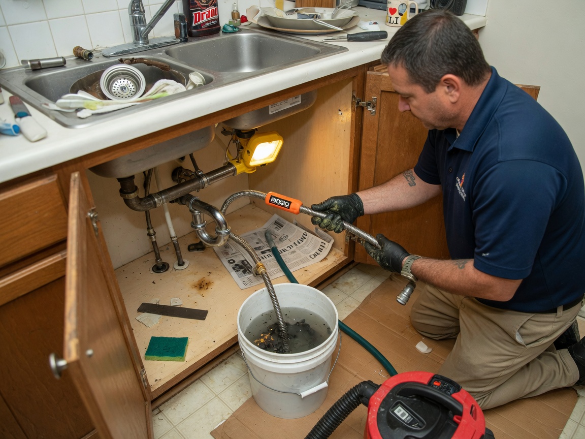 Kitchen sink drain cleaning in Smithtown